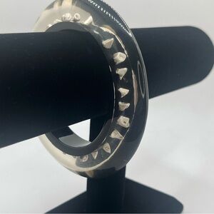 Vintage Lucite Bangle Bracelet Embedded Chips Statement. Very rare find